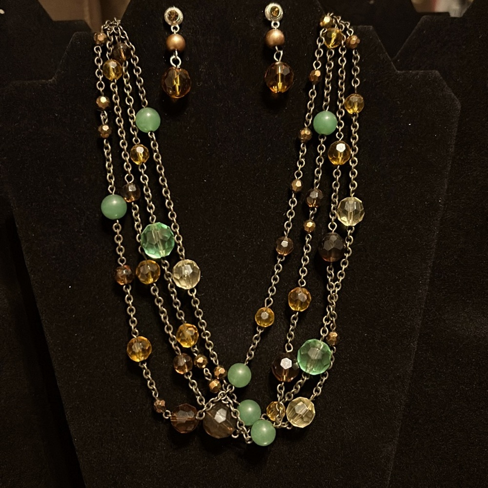Vintage Signed Lia Sophia Bora Bora Necklace with Custom Matching Earrings
